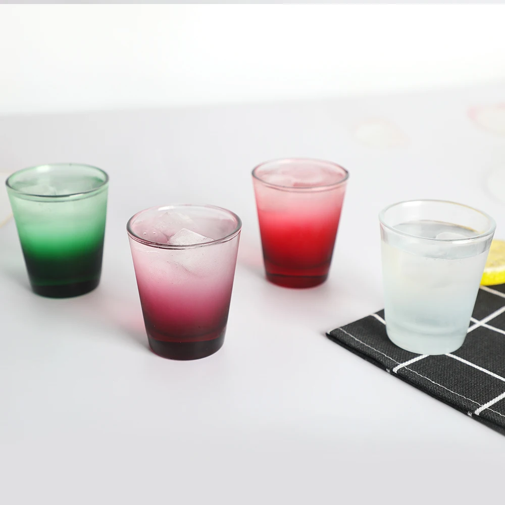 
Custom Cup Glass Whisky Shot Glasses Small Drink Wine Cup Mini 2oz Color Shot Glass 