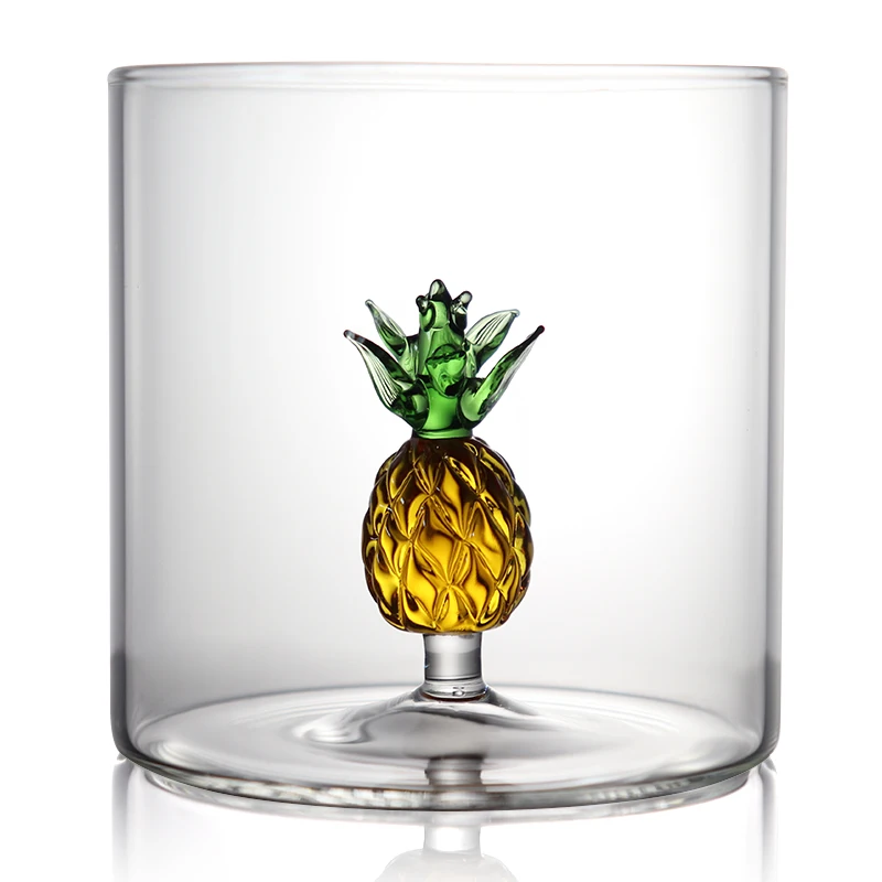 3d Glass Plant Color Inner Cup Tea Cup Beer Mug Three-dimensional Pure Handicraft Drinking Glass