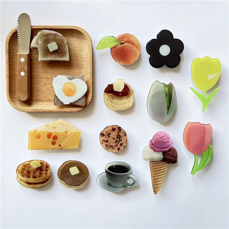 Wholesale 3D Cartoon Cute Cake Food Flower Foldable Desk Table Phone Holder Stand Acrylic Phone Socket Grip For Mobile