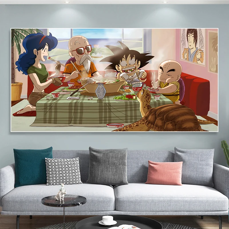 Dragon Ball Cartoon Figure Art Print Painting Wall Canvas Hanging Wall Art Pictures Home Decoration