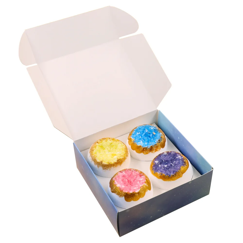 Hot Selling Gift Set Shower Ball Handmade Colorant Press Bubble Crystal Quait zFizzy Bath Bombs for Kids Shower Steamer