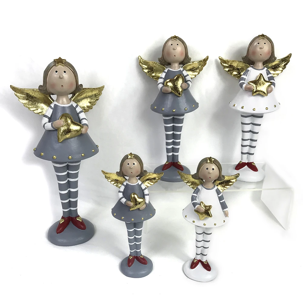 New Cute Little Resin Angel Figurine Resin Crafts Gifts Angel Handmade Sculpture Christmas Home Decorations