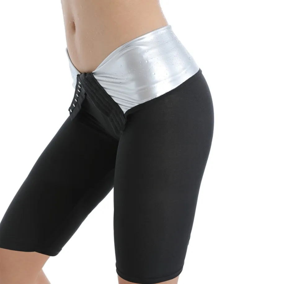 
Women Thermo Body Shaper Slimming Pants Silver coating Weight Loss Waist Trainer Fat Burning Sweat Sauna Capris Leggings Shapers 