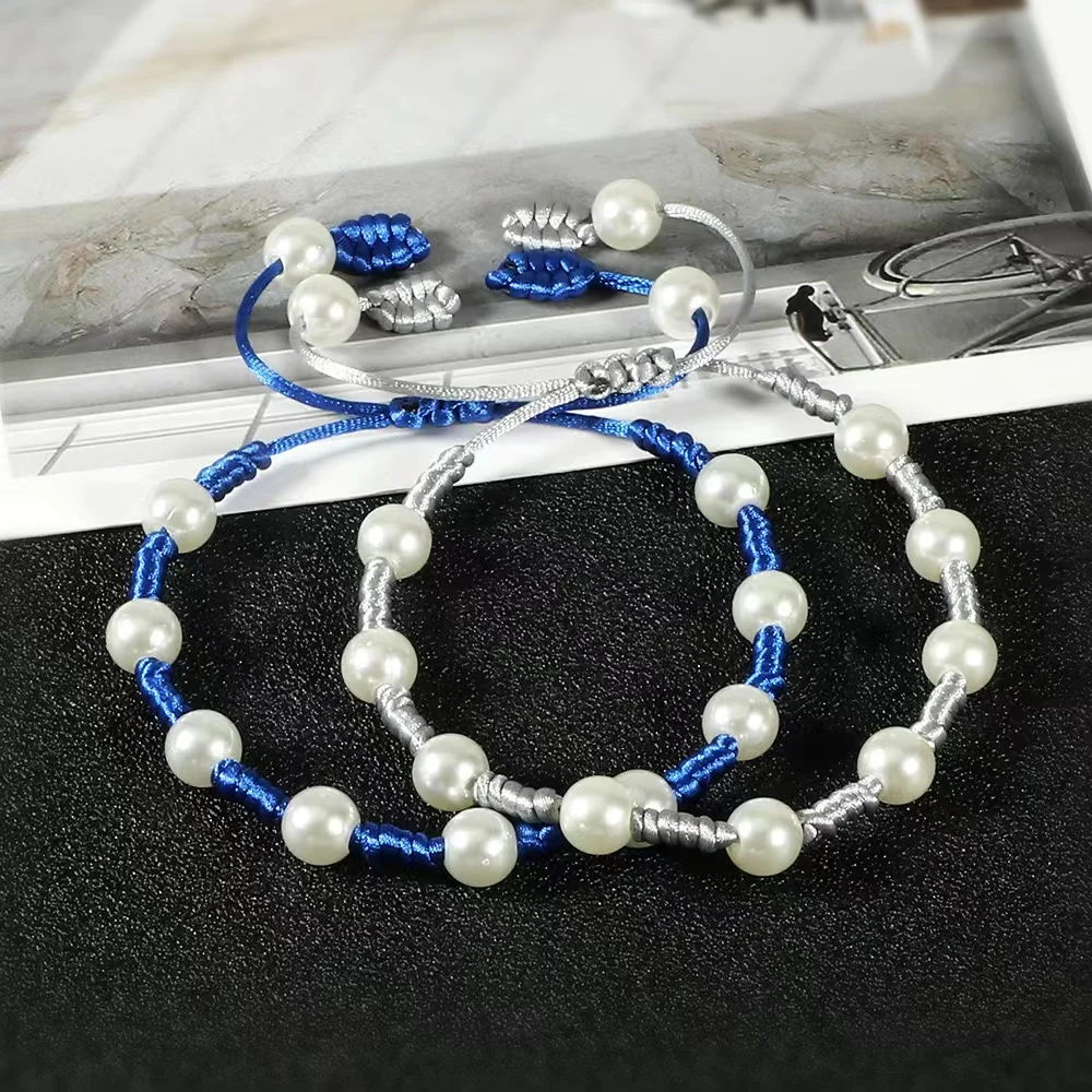 Bohemian Style Bracelet FreshWater Pearl Beaded Hand Woven Adjustable Bracelet