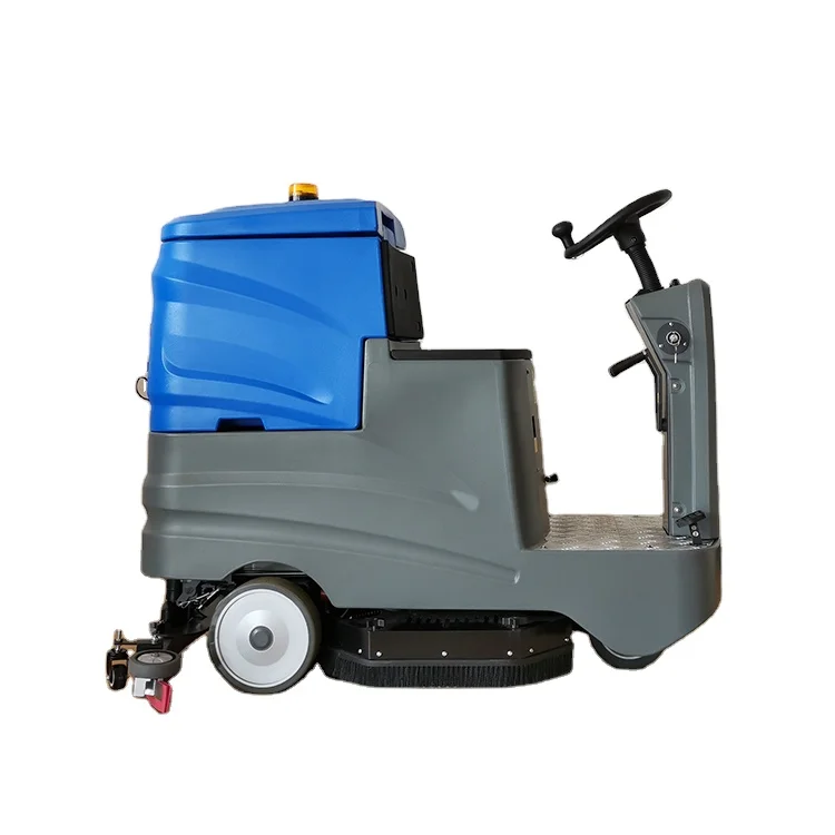 Driving scrubber truck industrial factory with mopping machine supermarket property garage electric industrial scrubbers