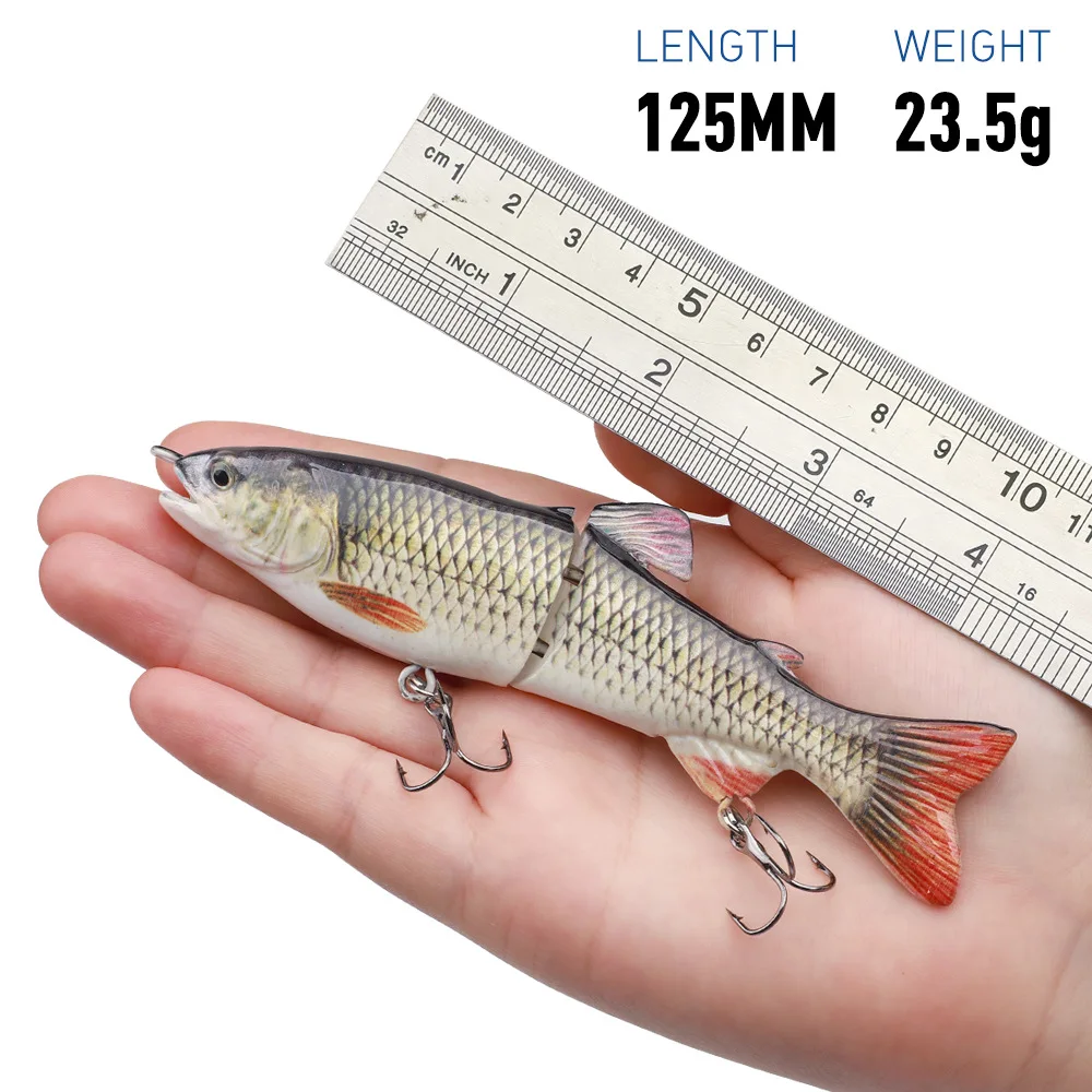 12.5cm/23.5g Multi Jointed Fishing Lure VIB Swimbait With Fishhook Leurre De Peche Dropshipping Crank Bait 3D Eye Trolling Lure