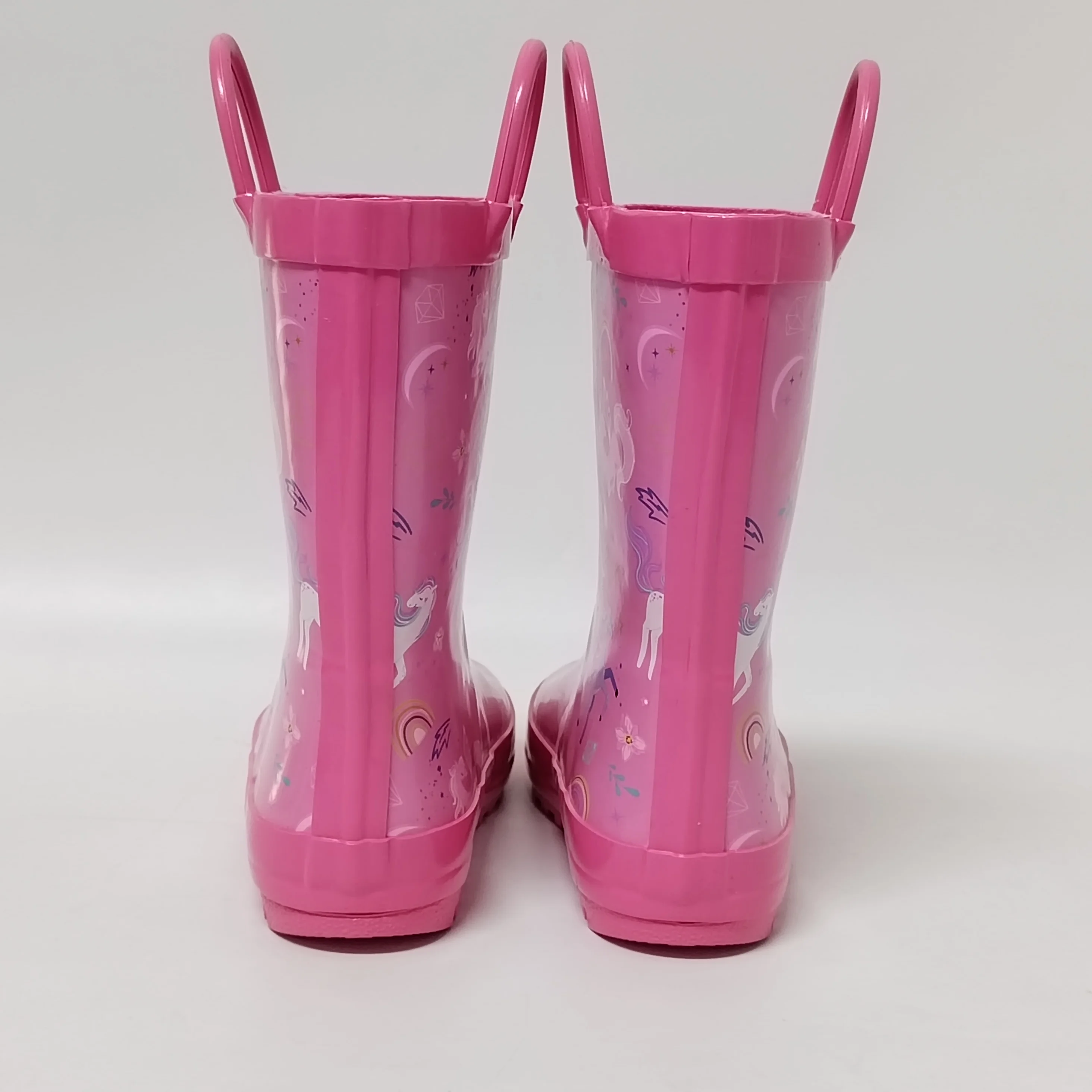 the most popular design unicorn printed color lining rubber wellies for children