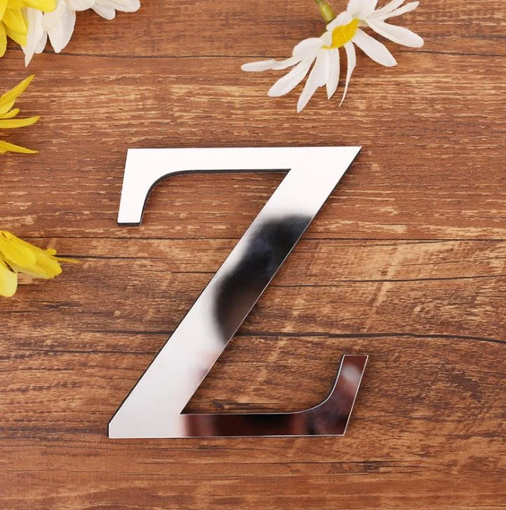 Customized English letter DIY 3D mirror home decoration wall art Acrylic Sticker