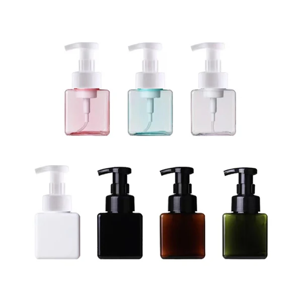 250ml 450ml 650ml Foaming Soap Dispenser Shampoo Body Wash Liquid PETG Plastic Empty Square Foam Bottle with Pump