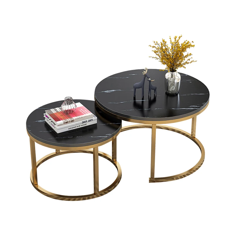 
Factory Sale Simple Round Marble Top Metal Frame Side Tea Cafe Coffee Table 