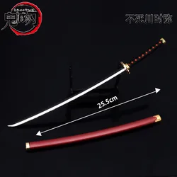 Demon Slayer Metal Katana Model Kimetsu no Yaiba Anime Toys 10 Inches Samurai Sword Anime Fans Collection Gifts Room Decoration