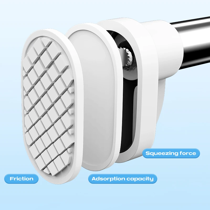 Strong Load Bearing Telescopic Rails Adjustable Shower Curtain Rod for Home Accessories