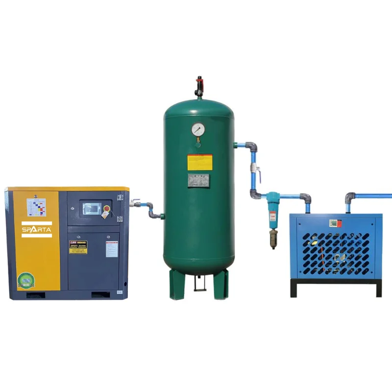 Screw air compressor with air tank air dryer and filter