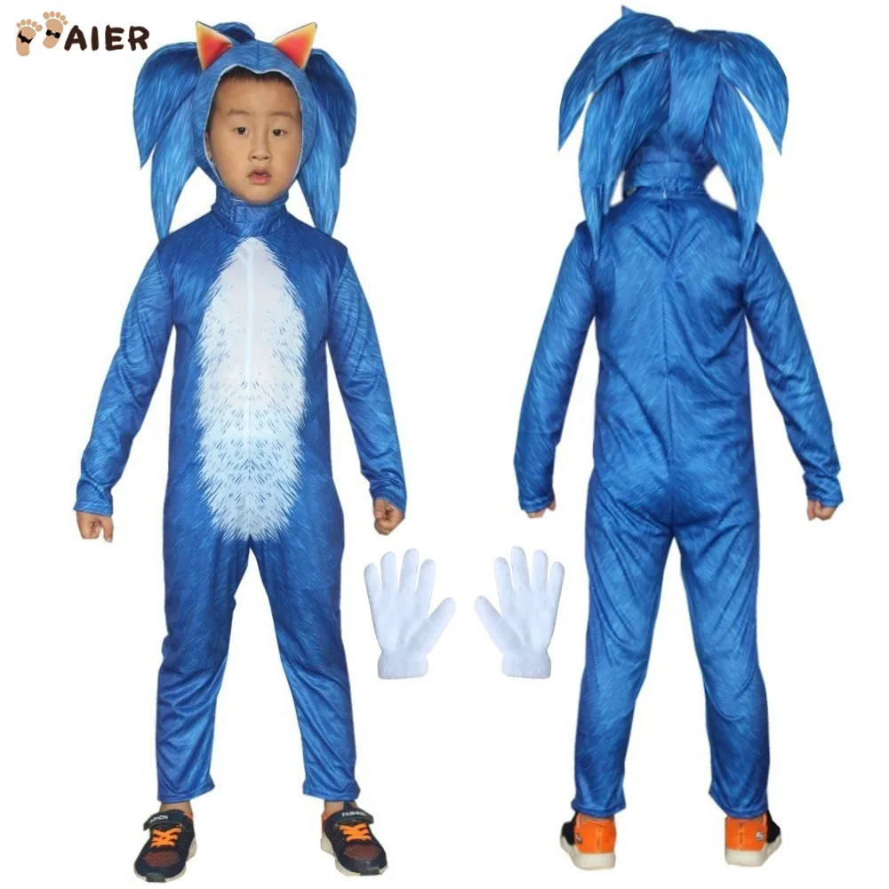Halloween Kids Deluxe Sonic the Hedgehog Halloween Cosplay Costume For Kids Party