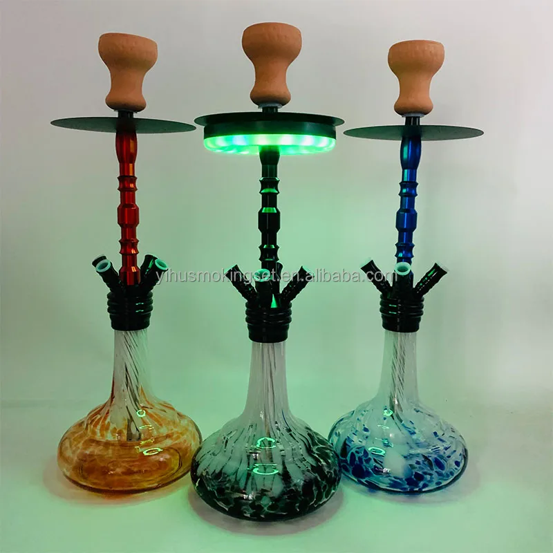 Wholesale Hookah New Design High Aluminum Alloy Glass Bowl Set with Four Pipes of