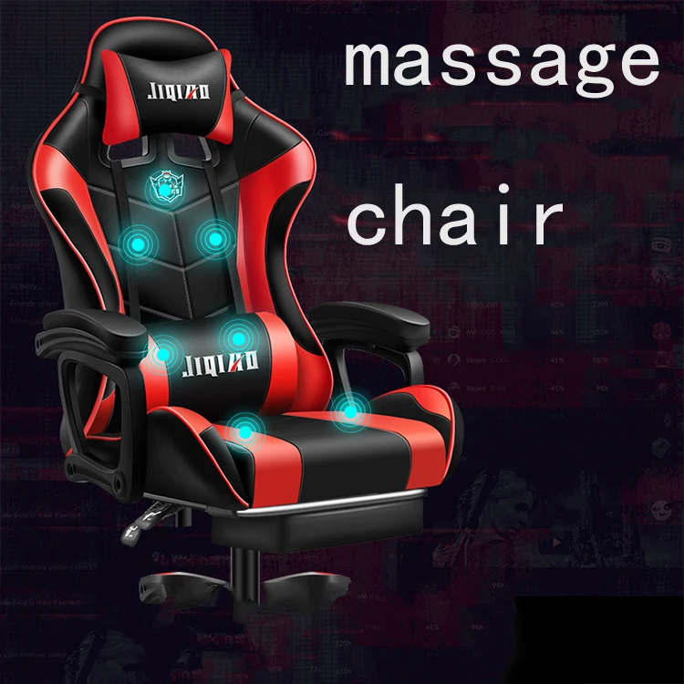 Manufacture Made Ergonomic Massage RGB LED Racing Silla Gamer Chair PU Leather Computer Gaming Chair With Lights and Speakers