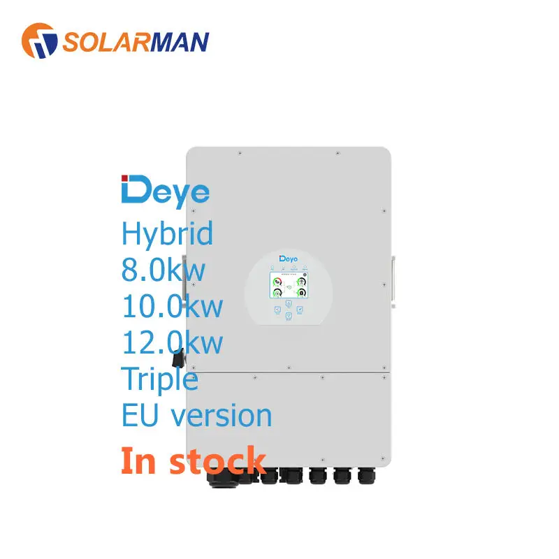 EU Warehouse Deye SUN-12K-SG04LP3-EU 3 Phase Hybrid Solar Inverter 12KW 10KW 8KW Wechselrichter solar energy system for house
