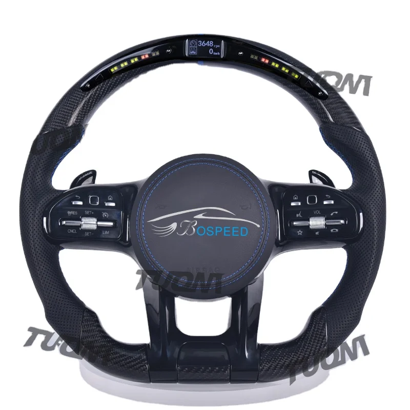 LED Carbon Fiber Steering Wheel For Mercedes Benz W204 W205 E63 W218 Vito W447 SLK R171 G Class A220 W219