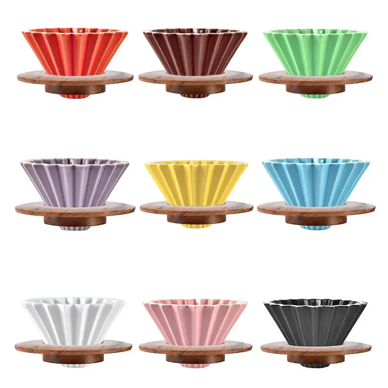 NEW Hand Brewed Coffee Filter Cup Cake Shaped Origami Filter Cup Set Drip Type Coffee Hand Brewed Pot Ceramic Filter1-2cup/3-4cu