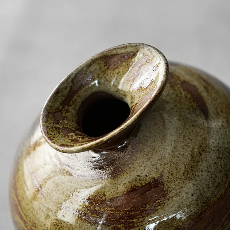 Japanese Style Handmade Antique Jar Vase Classic Hand Painting Zen Pottery Display Vases for Decoration