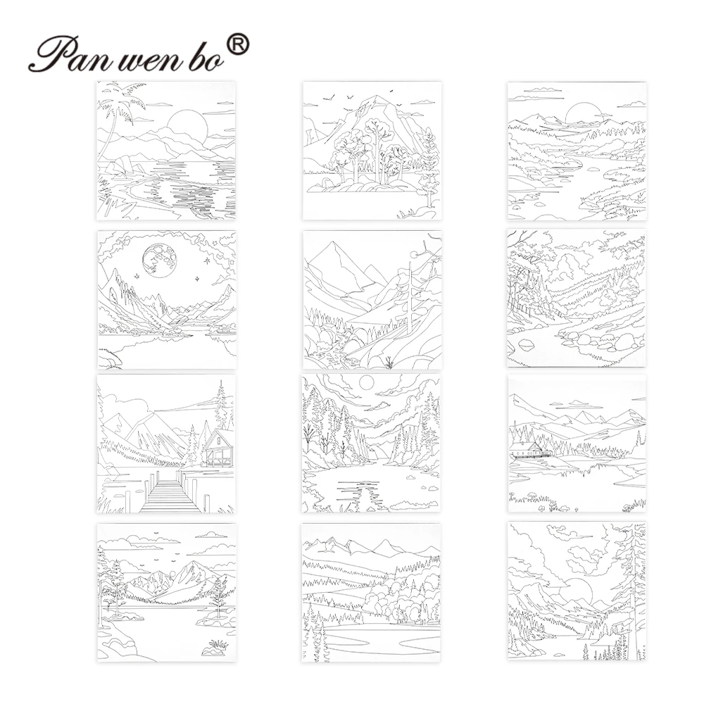 Panwenbo Factory Printed Canvas Pre Kids Painting for Artist 8 X Inch Drawn to Paint Adults