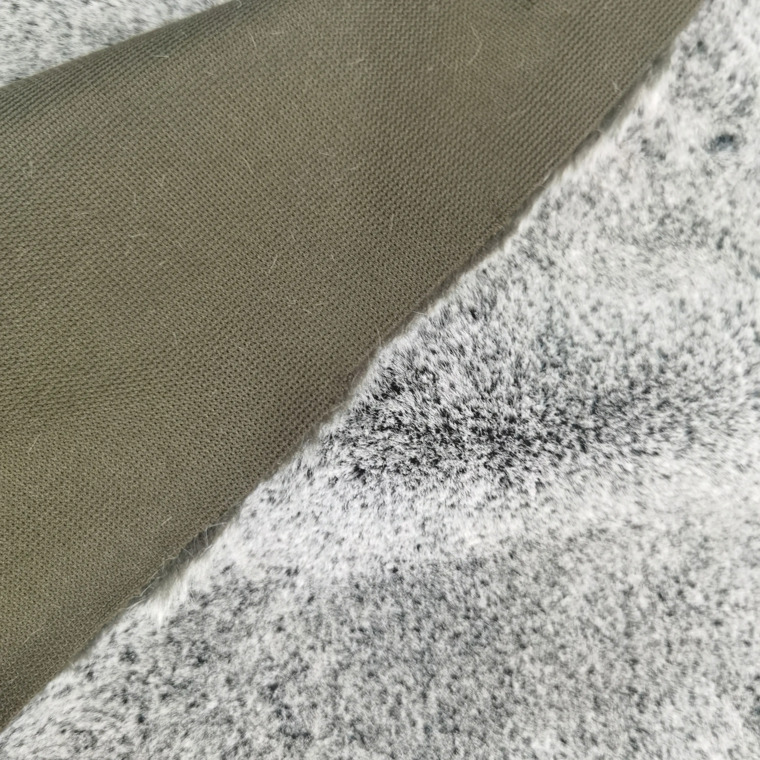 
Discharging print pv long hair shaved white minky soft pink velvet rabbit velvet fabric home textile fabric 