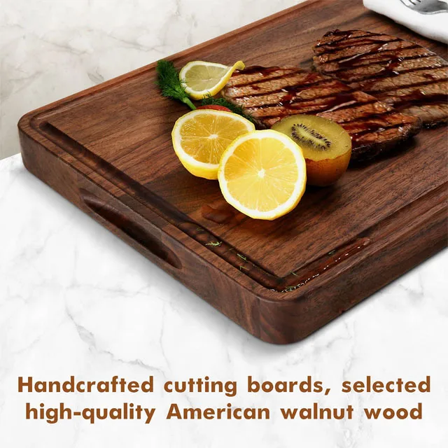 Factory Wholesale Custom Wood Bamboo Acacia Black Walnut Cutting Board Set Thick Wooden Chopping Block for Vegetables New Model