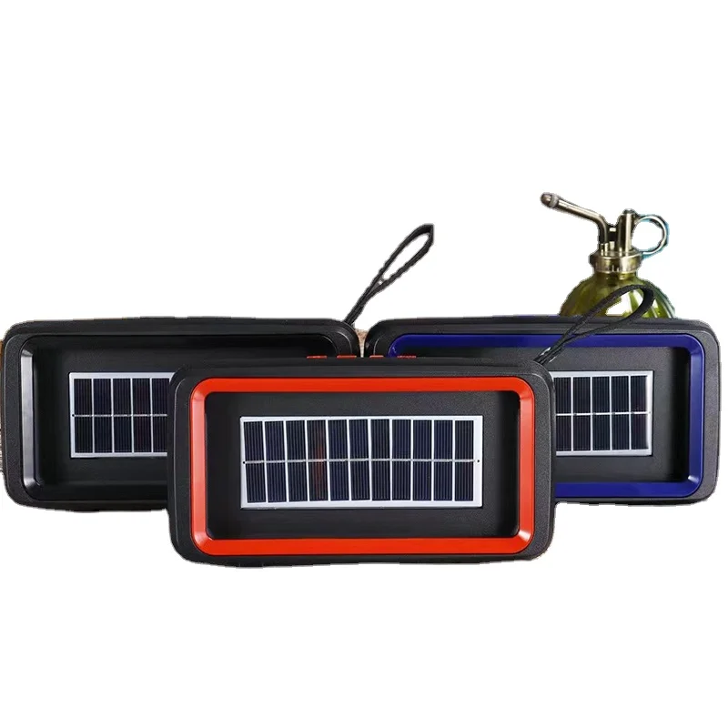 New Arrival E50 5W Solar Portable Radio Speakess Wireless Outdoor Bass Stereo Speaker Support FM AUX Audio line for Camping