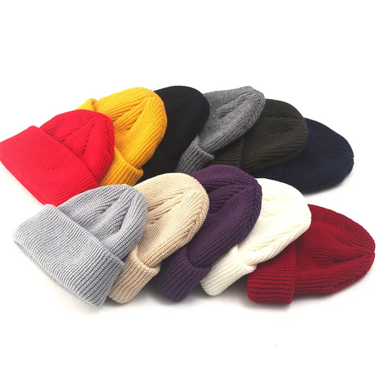 Custom Design Your Own Logo 100% Acrylic Sport Beanie Hats Wholesale Knitted Winter Cap