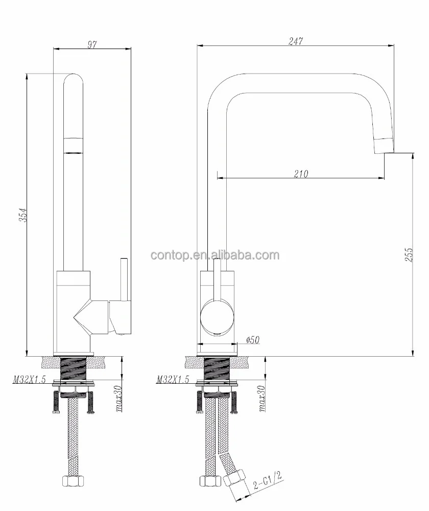 Watermark Kitchen Faucet DZR Brass Kitchen Faucet Water Filter