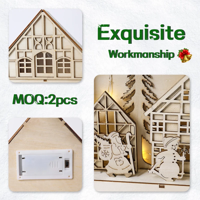 high quality small houses Christmas decorations small night lights Christmas  ornaments