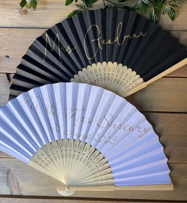 BSBH Wholesale Popular Sublimation Cheap Custom Printing  Hand Held Fan Promotional Gift Paper Hand Fan