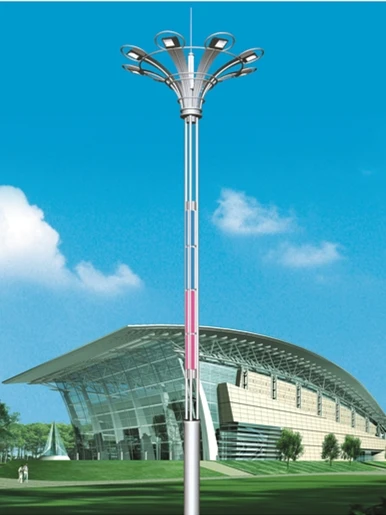 15m 20m 25m 30m 35m 40m high mast light pole for football field with flood light or cast light