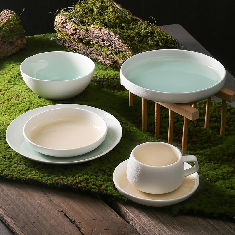 WEIYE Japanese restaurant dinner tableware sets glaze china plates sets dinnerware porcelain design wholesale plates and cups