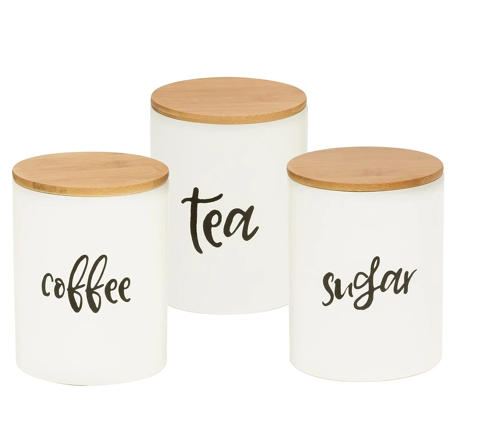 Kitchen Food Storage Ceramic Canister,Airtight Ceramic Canisters with Bamboo Lid
