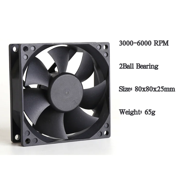 XinBinMing 8025 24v Solar Powered Fan Rotary Dc Brushless Heat Extractor Fans 80mm Exhaust Ventilation Axial Flow Fan 12v