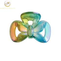 Детская разноцветная плетеная заколка в европейском и американском стиле разноцветная маленькая пластиковая полая заколка в форме банта