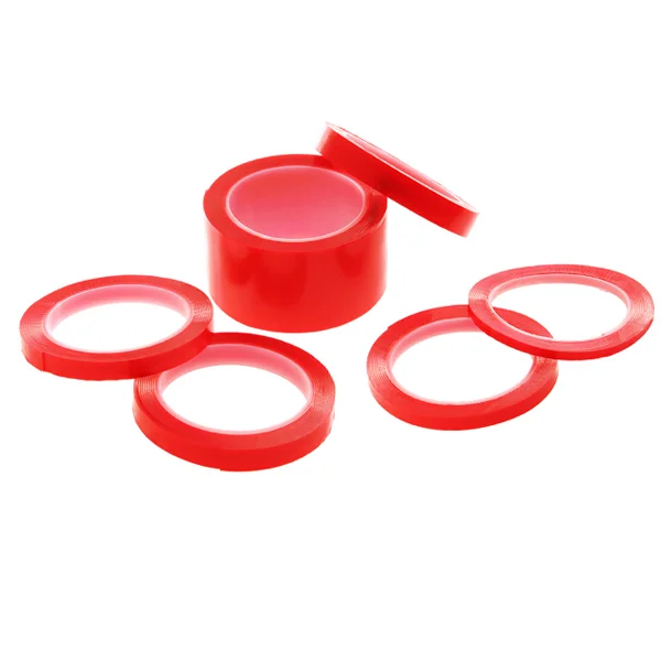 Strong  and stable adhesion selfadhesive   double face  sided reinforced adhesive tape adhesive pet tape red