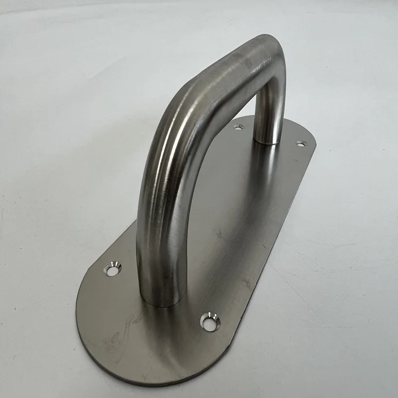 Customize stamping bending riveting aluminum pull push door handle with back plate robust door handle