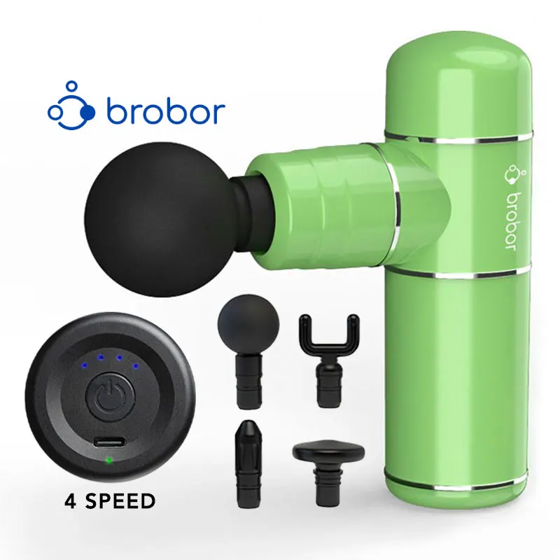 Brobor New Protable Handheld Deep Tssue Vibration Cell Phone Sized Mini Massage Gun
