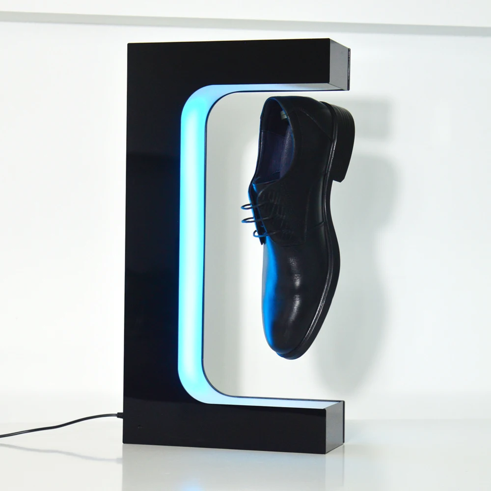 Shoes Store  Levitating Floating Sneaker Stand Shoe Levitation Rotating Display Rack with LED Light