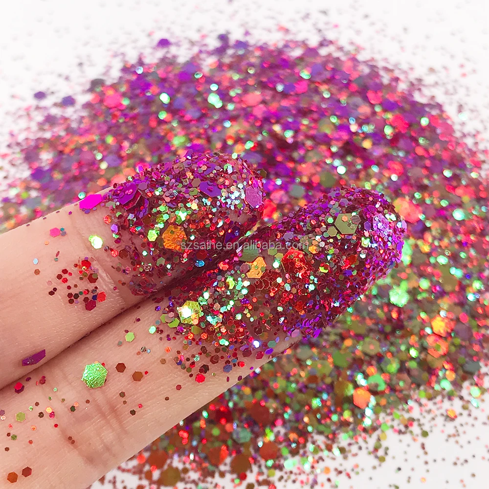 Bulk Wholesale Polyester Iridescent Dot Shape Glitter Multi-colors Mix