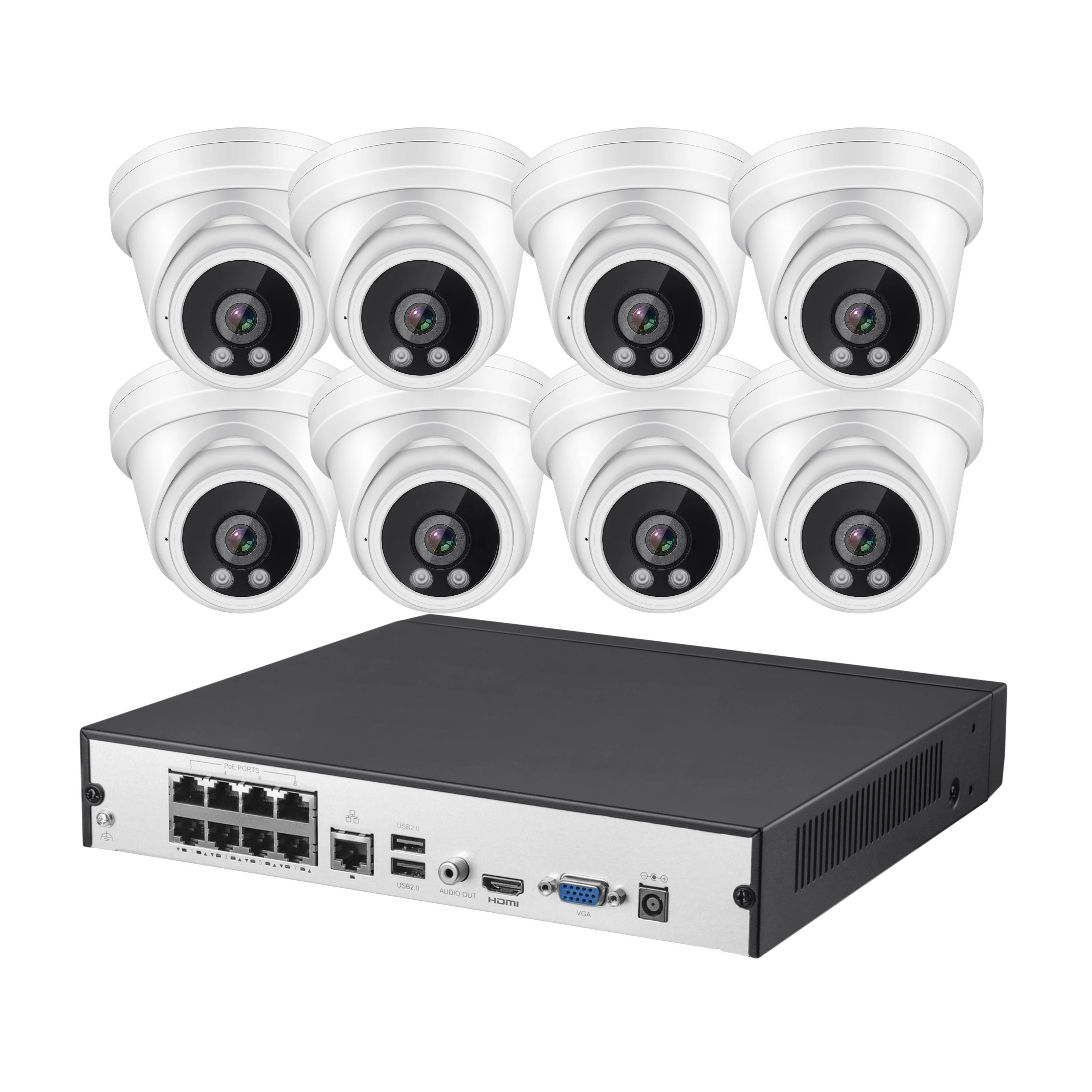 ready to ship poe nvr cctv system 8ch PoE 5mp 8mp 8channel Surveillance System colorvu kit cctv outdoor cctv microphone kit