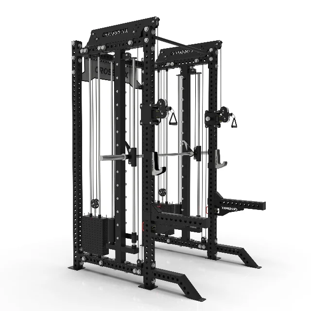 All-in-One Commercial Multi-Functional Power Rack Smith Machine with Weights,Cable Crossover, High-Quality Fitness Gym Equipment