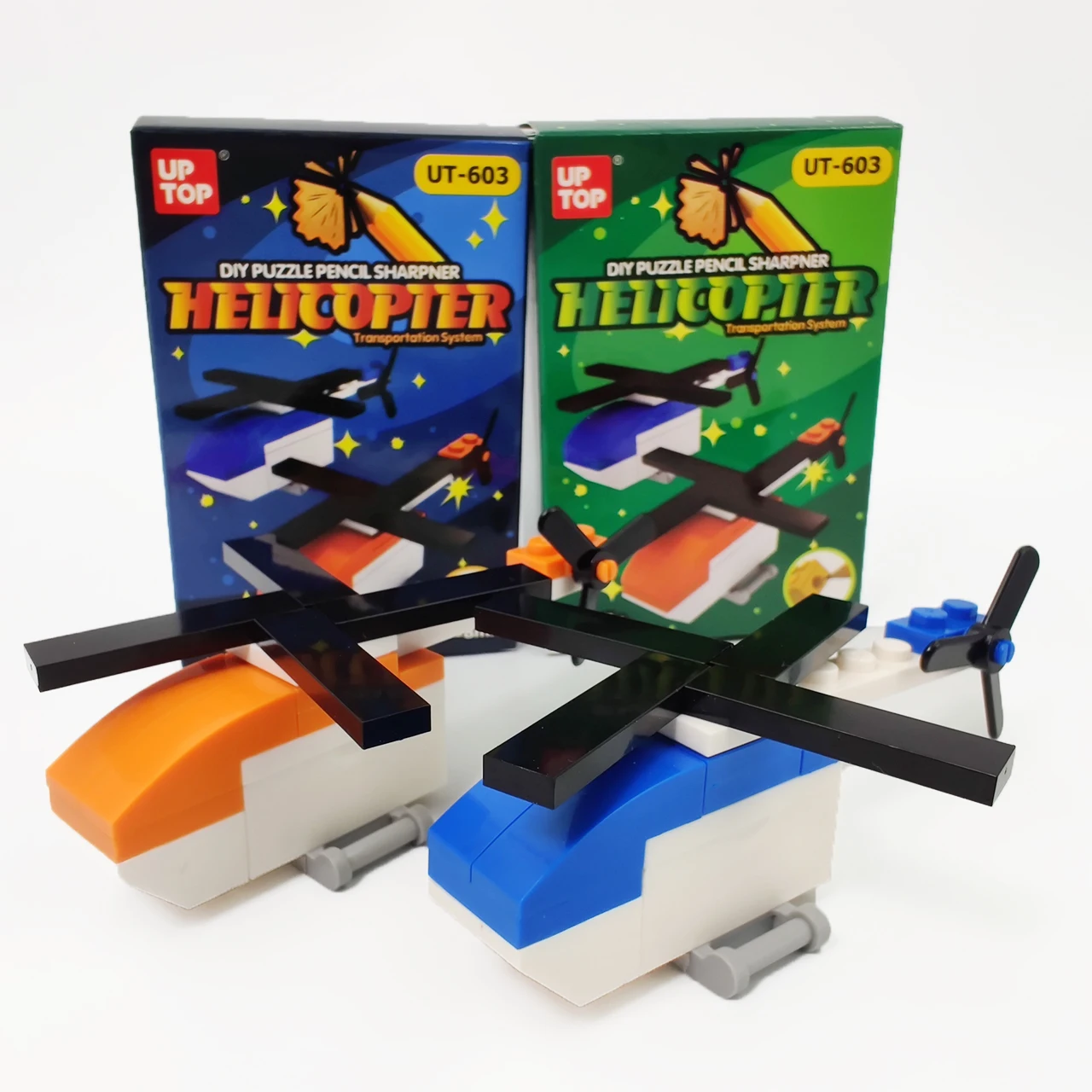 Вертолет в форме ребенок сборка мультфильм строительный блок из точилки для карандашей сделай сам креативные Канцтовары