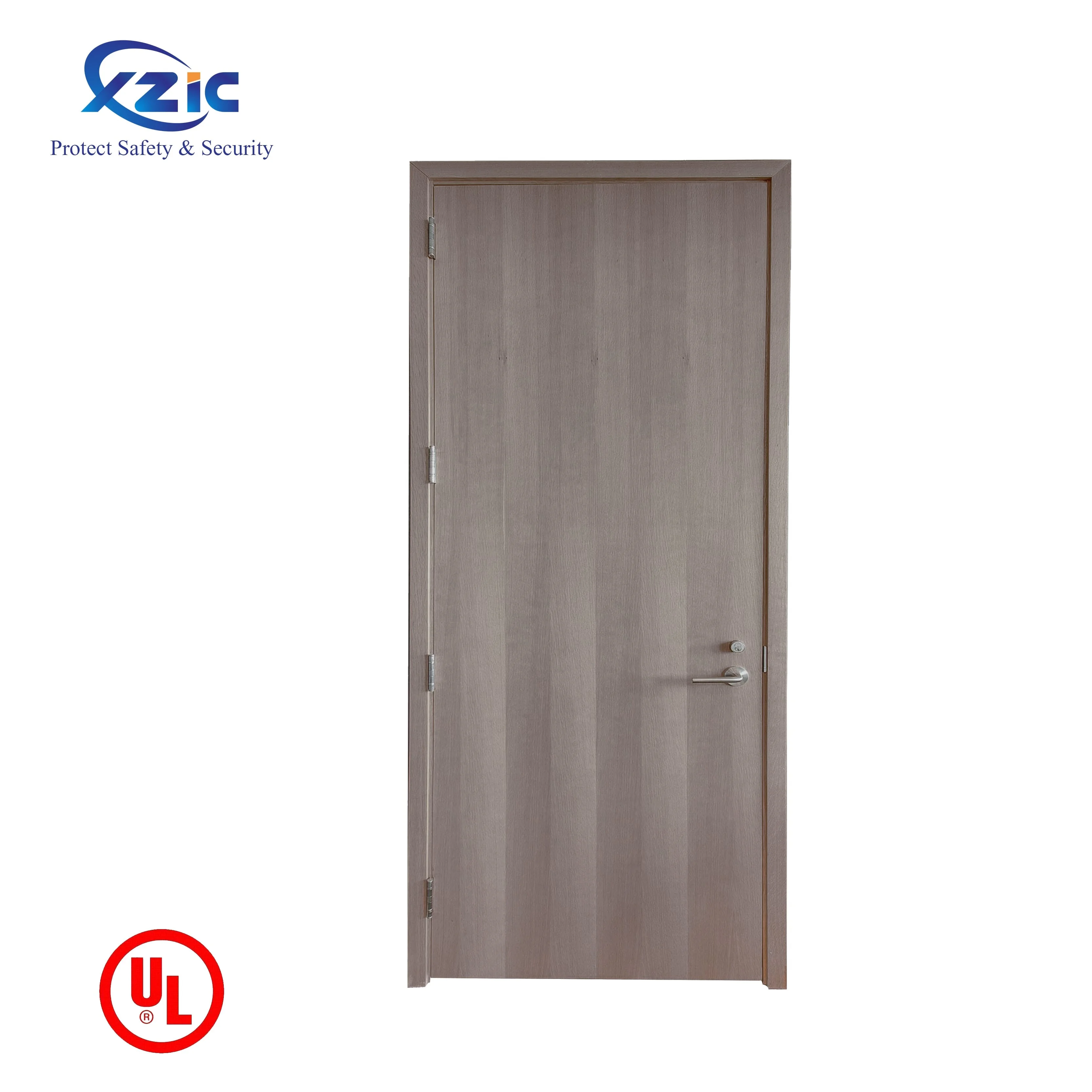 Soundproof solid wooden hotel door UL listed 90 mins fire rated interior  apartment fire proof doors