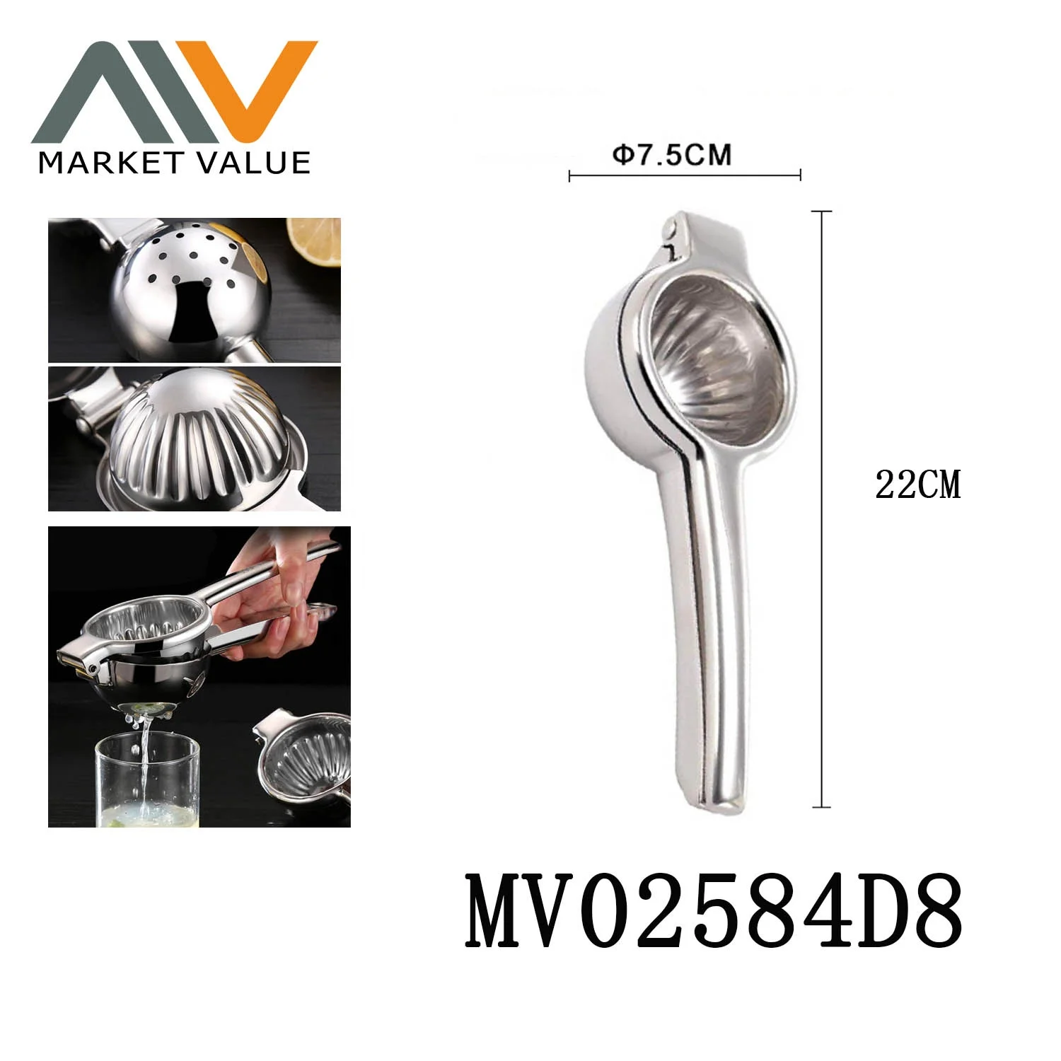 Stainless Steel manual hand press juicer  orange lemon  squeeze