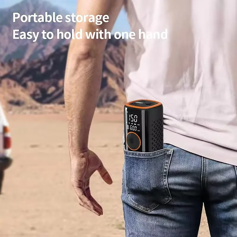 Portable Mini Cordless Tyre Air Compressor 150 PSI Cordless 12V ABS Electric Handheld Car Tire Inflator