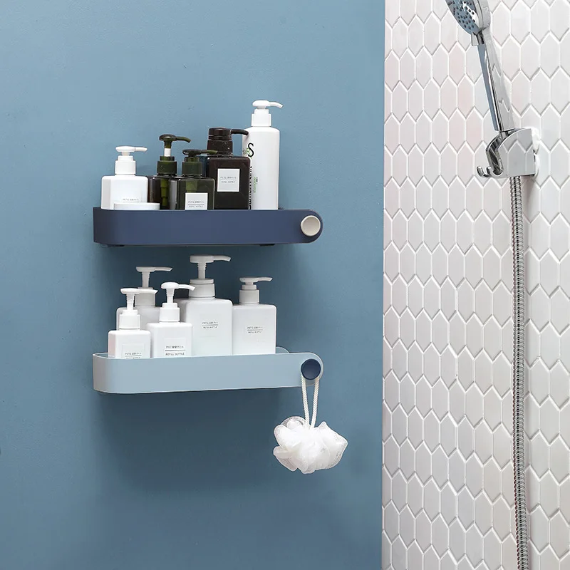 Wholesale New Design Wall  bathroom shelves Strongly  Kitchen A bathroom plastic shampoo holder Racks