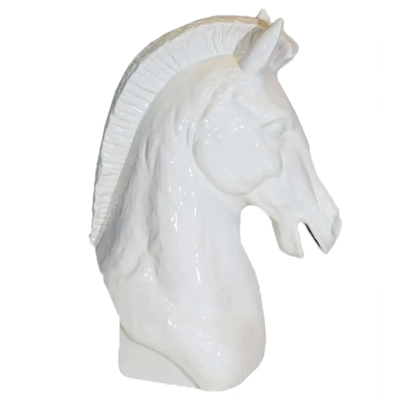 Белая керамическая форма для головы лошади среднего века под заказ